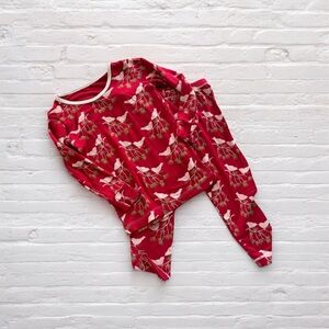 Kickee Pants // Red Bird Print Bamboo Kids Pajamas